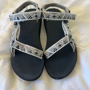 Teva Black and White Patterned Sandals